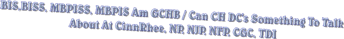 BIS,BISS, MBPISS, MBPIS Am GCH / Can CH DC's Something To Talk About At CinnRhee, CGC, TDI